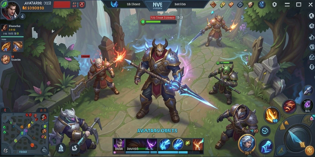 Tampilan gameplay seru dari AVATAR808 dalam pertarungan MOBA.