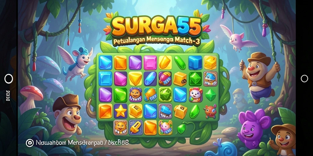 Tampilan gameplay Match-3 yang menghibur dan menantang.