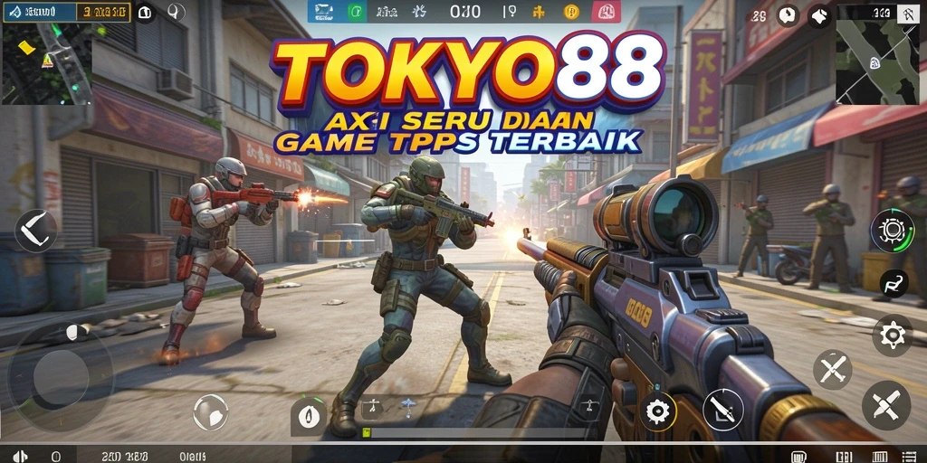 Tampilan menarik dari gameplay TPS dalam TOKYO88 dengan aksi menembak yang seru.